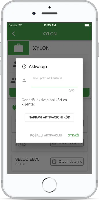 Slanje aktivacionih kodova klijentima