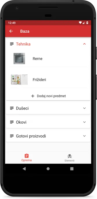 Baza proizvoda i elemenata za porudžbine